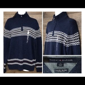 NEW Tommy Hilfiger 1/4Zip Mock Neck Sweater XL NWT